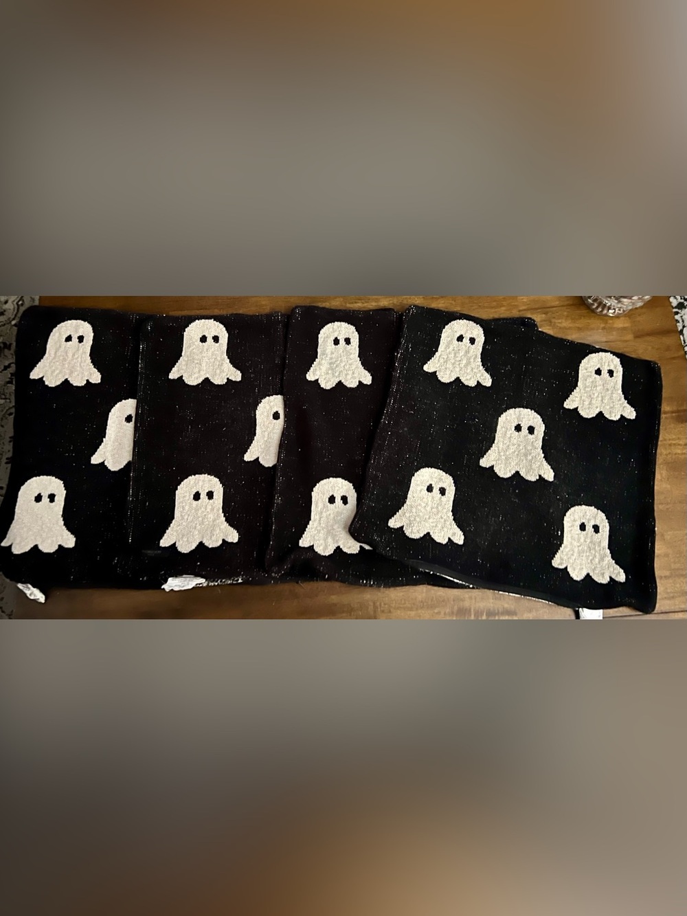 Ghost Knit Blanket Material Pillow Covers Set Of 4 18x18